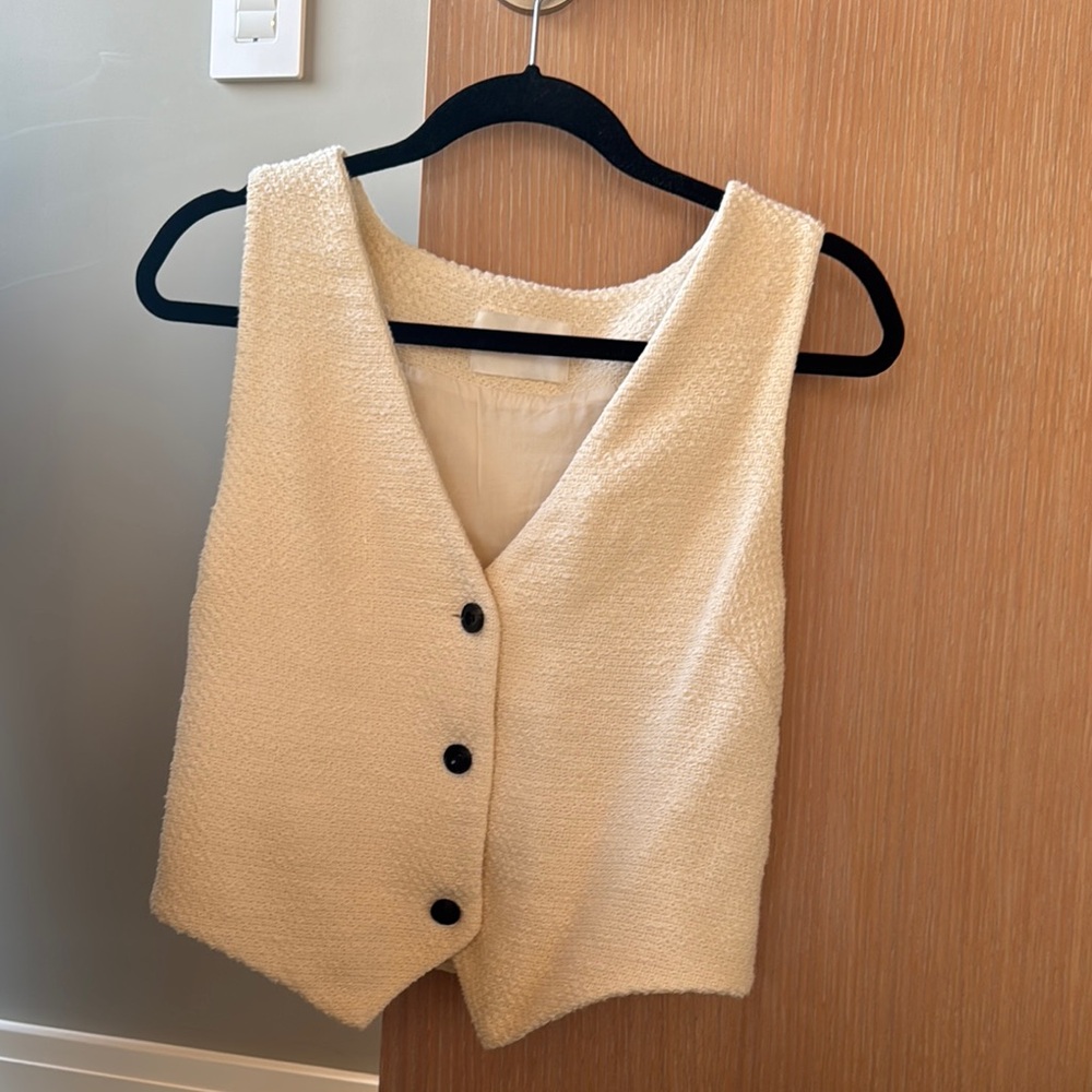 SIR Cream Textured Vest